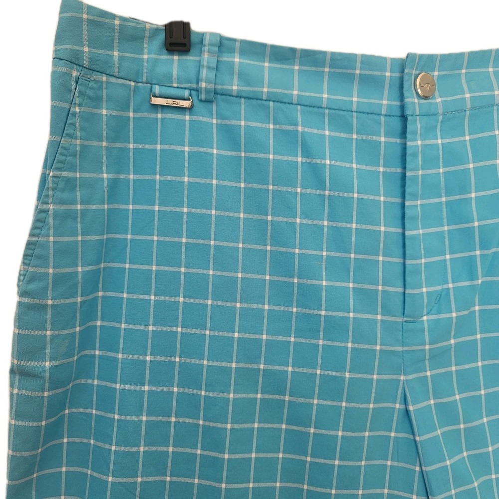 Lauren‎ Ralph Lauren Golf Shorts Blue Plaid Bermuda Casual Size 14 Preppy Active